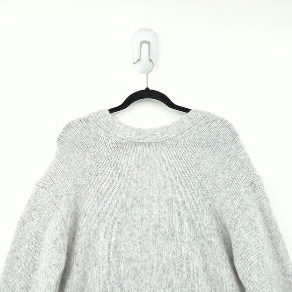 Ba&sh Women M Beyla Dress Gray Oversized Reversible Sweater Button Wool Knit NEW - Picture 4 of 11